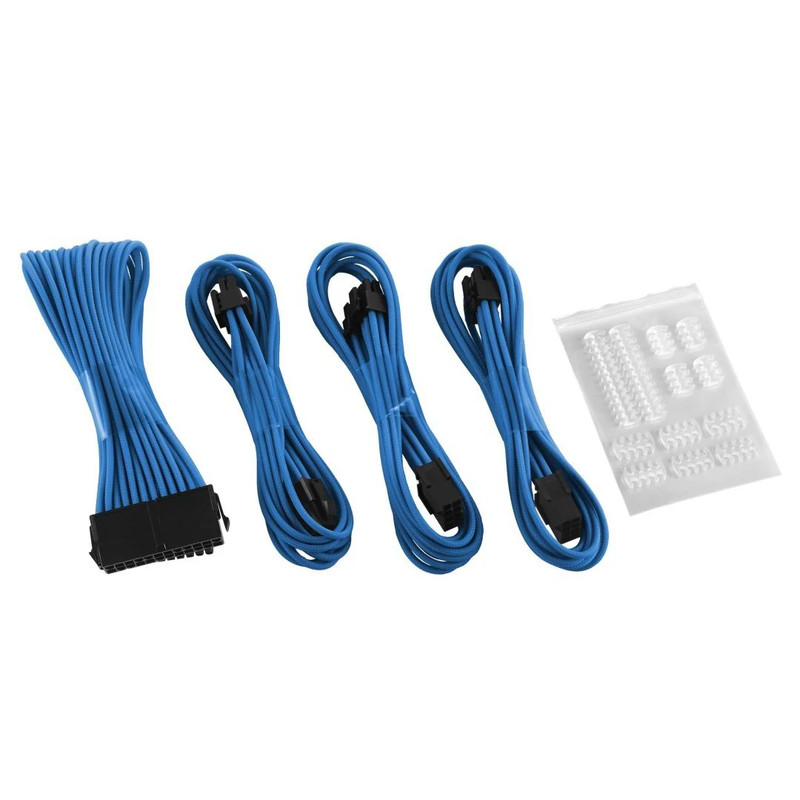 CableMod - Basic ModFlex Dual 6+2 Sleeved Cable Extensions - Light Blue - كابل